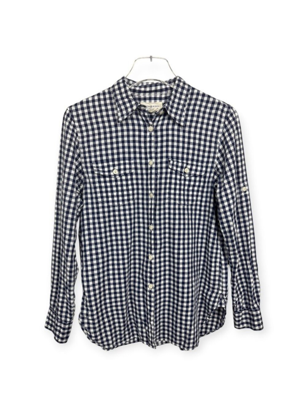 Ralph Lauren Denim & Supply Blue White Check Button Down Shirt Women's Small